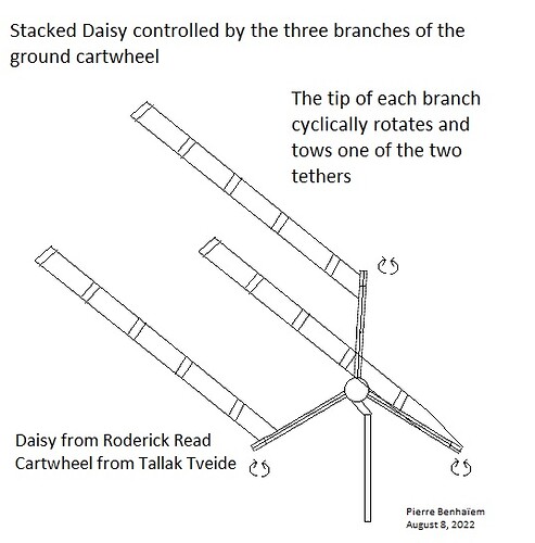 Stacked Daisy controlled by the three branches of the ground cartwheel